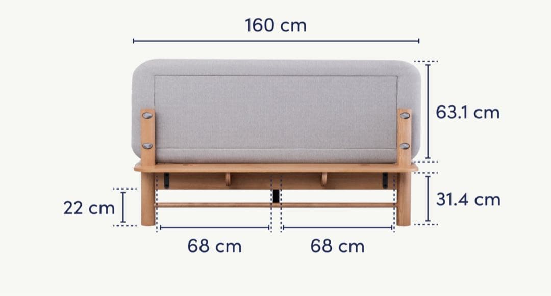 コアラファブリックベッドフレーム ダブル【引き渡し都内】