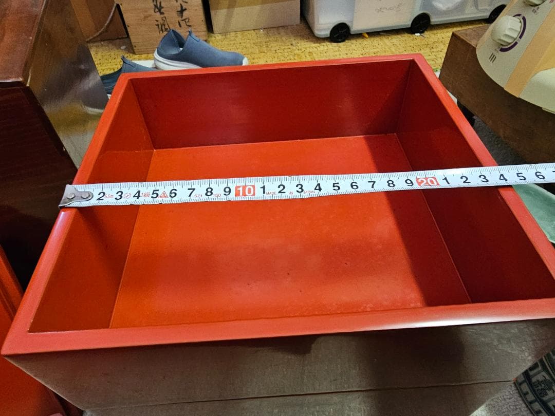 幕末明治の能登輪島塗沈金家紋重箱 蓋2枚付き