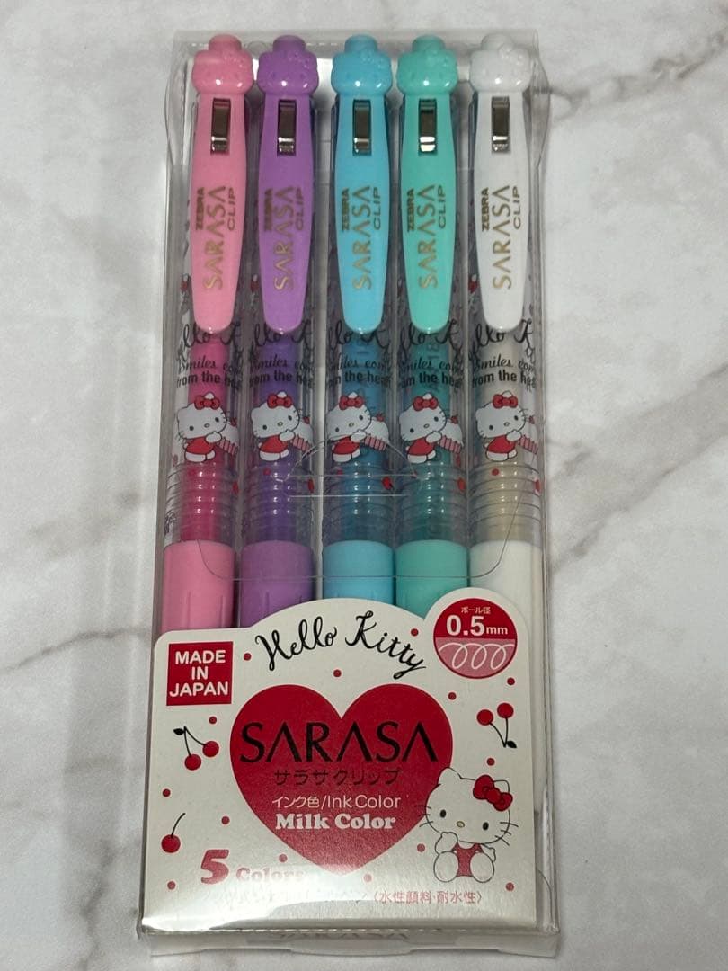 2019年 ハローキティ サラサクリップ ボールペン ミルクカラー 5色セット