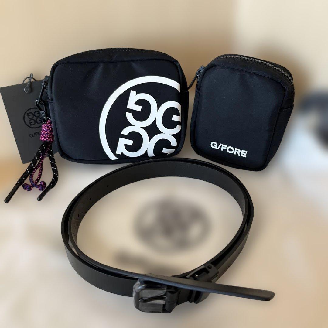 G/FORE ブラック ベルトとポーチ3点セット