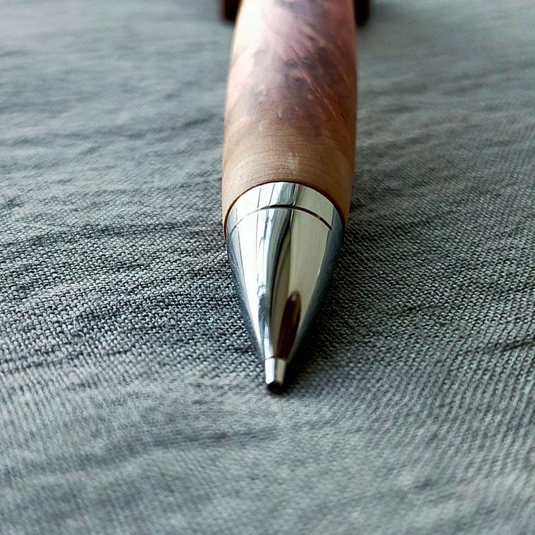 フロリニーバール　ハンドメイド　木軸シャープペン　0.5mm　天然木　シルバー