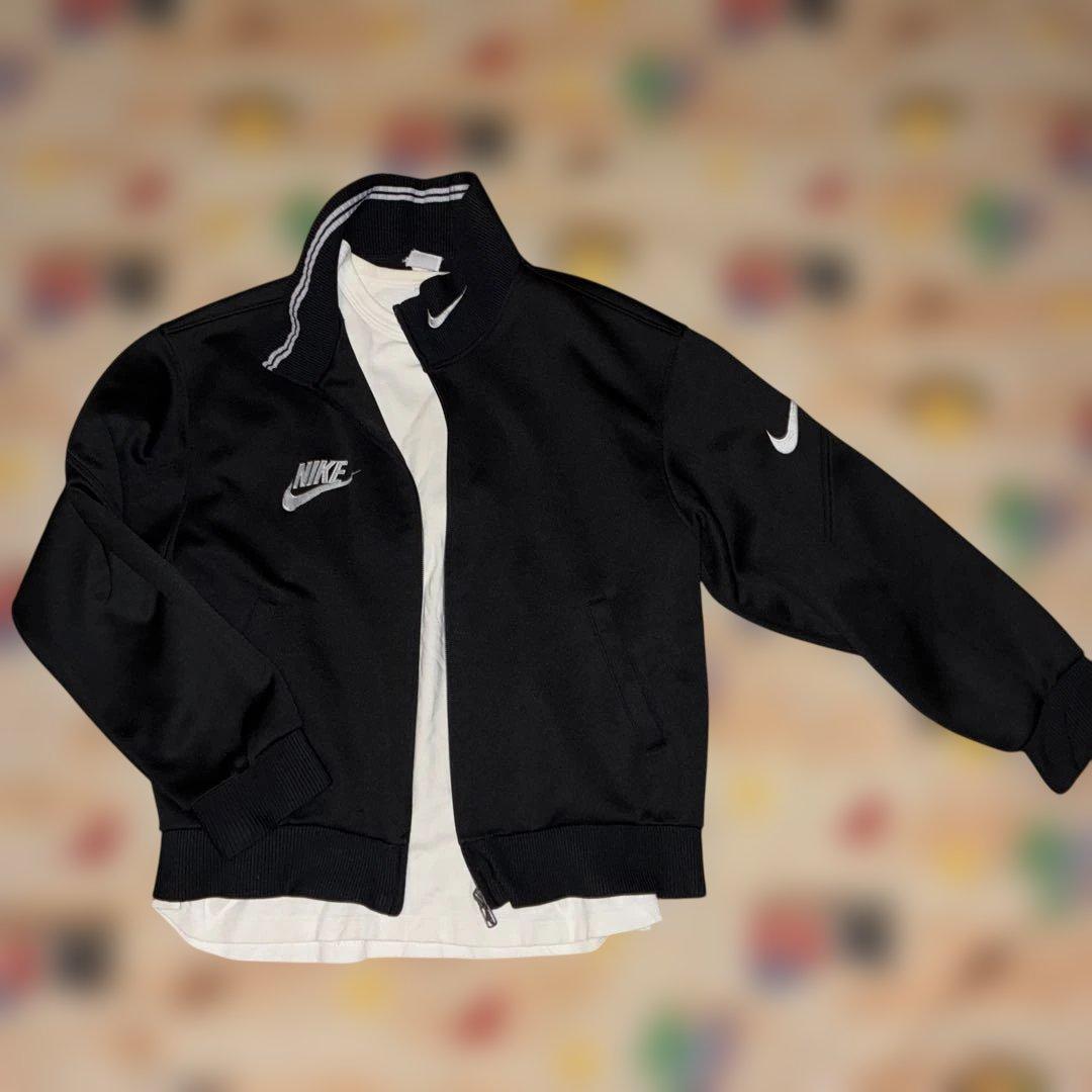 ナイキ　NIKE トラックジャケット　ジャージ　黒　ブラック　刺繍　90s