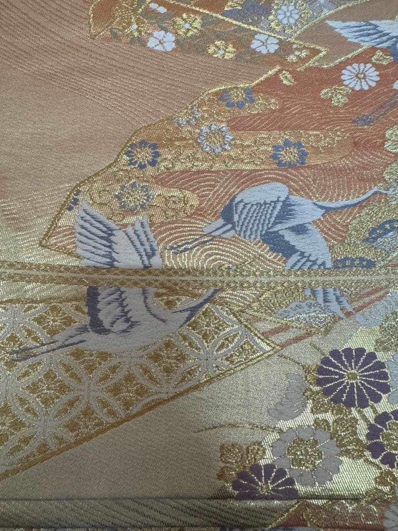 1935 袋帯 古代彫金紋  西陣織   金糸　高級上質上品　約440cm未使用