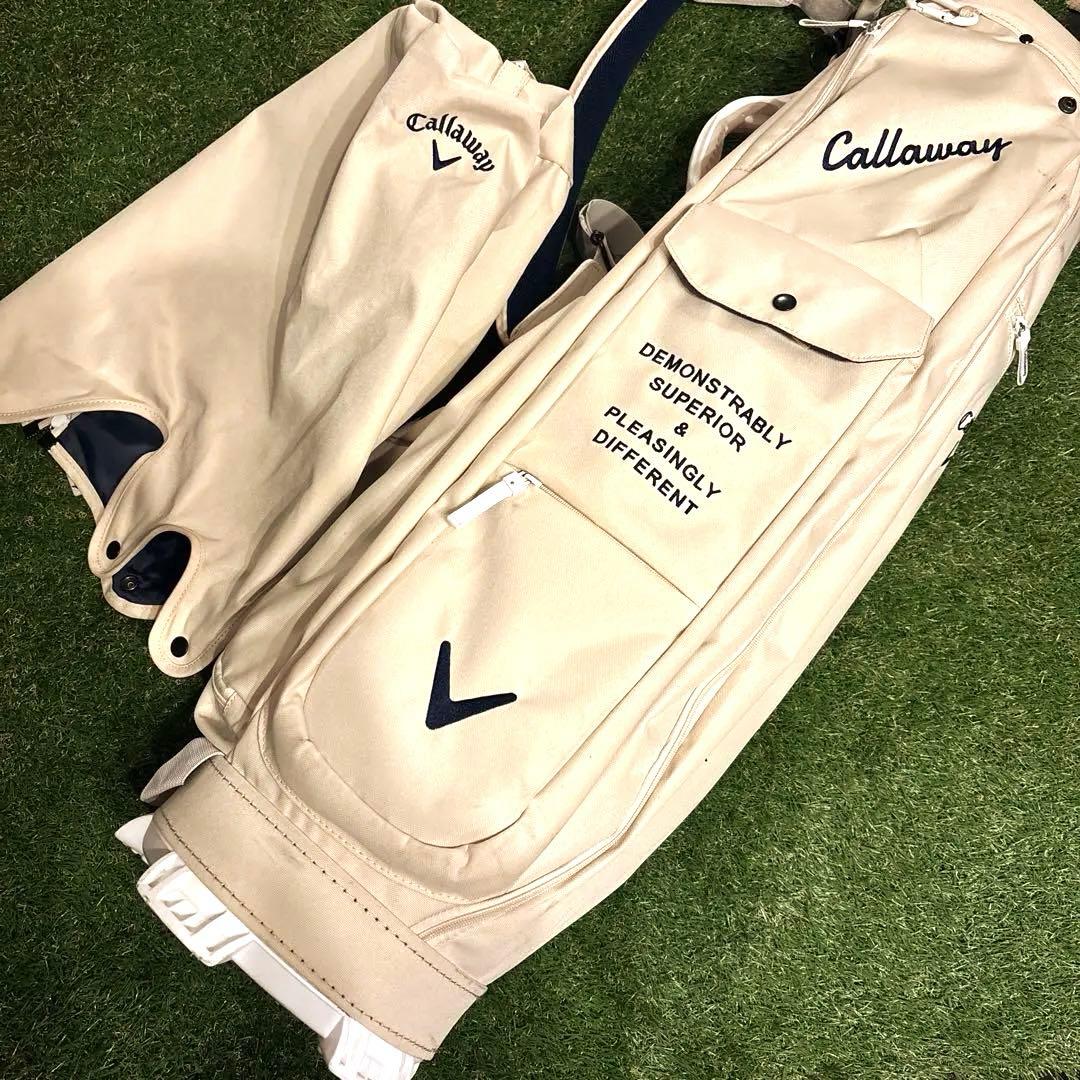 Callaway ゴルフバッグ ベージュ カバー付き　帆布　レディース　メンズ