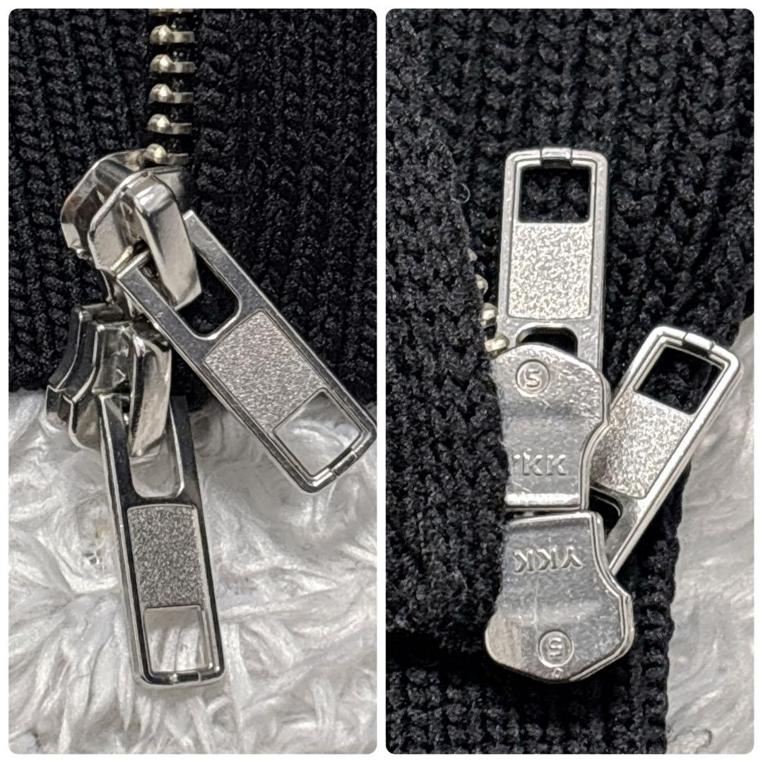 美品✨レインメーカー ドライバーズニット リブ編みニット ジップアップ 黒 46
