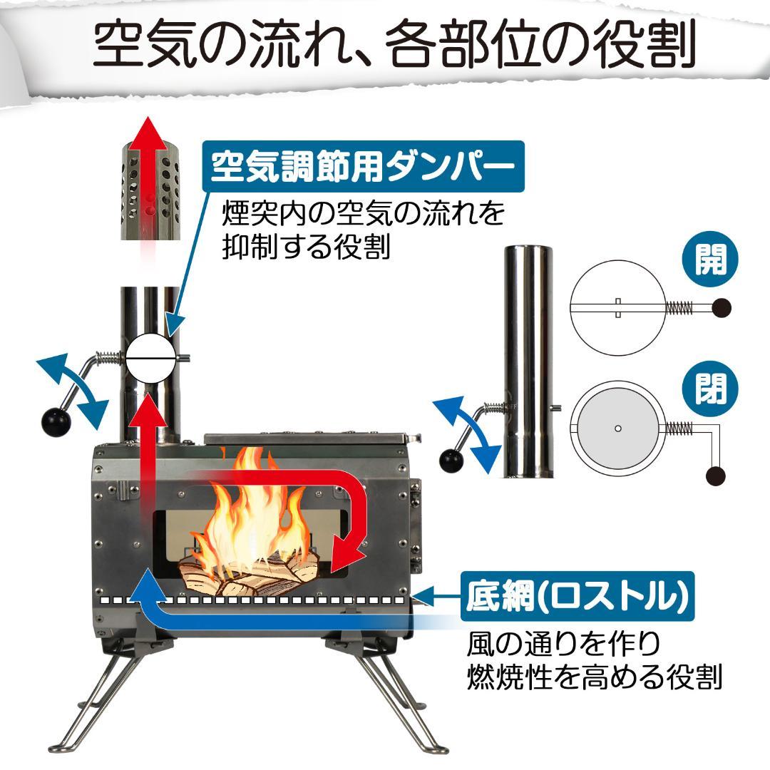Neer マグマストーブ 薪ストーブ 収納バッグ付 焚き火台 スパークアレスター