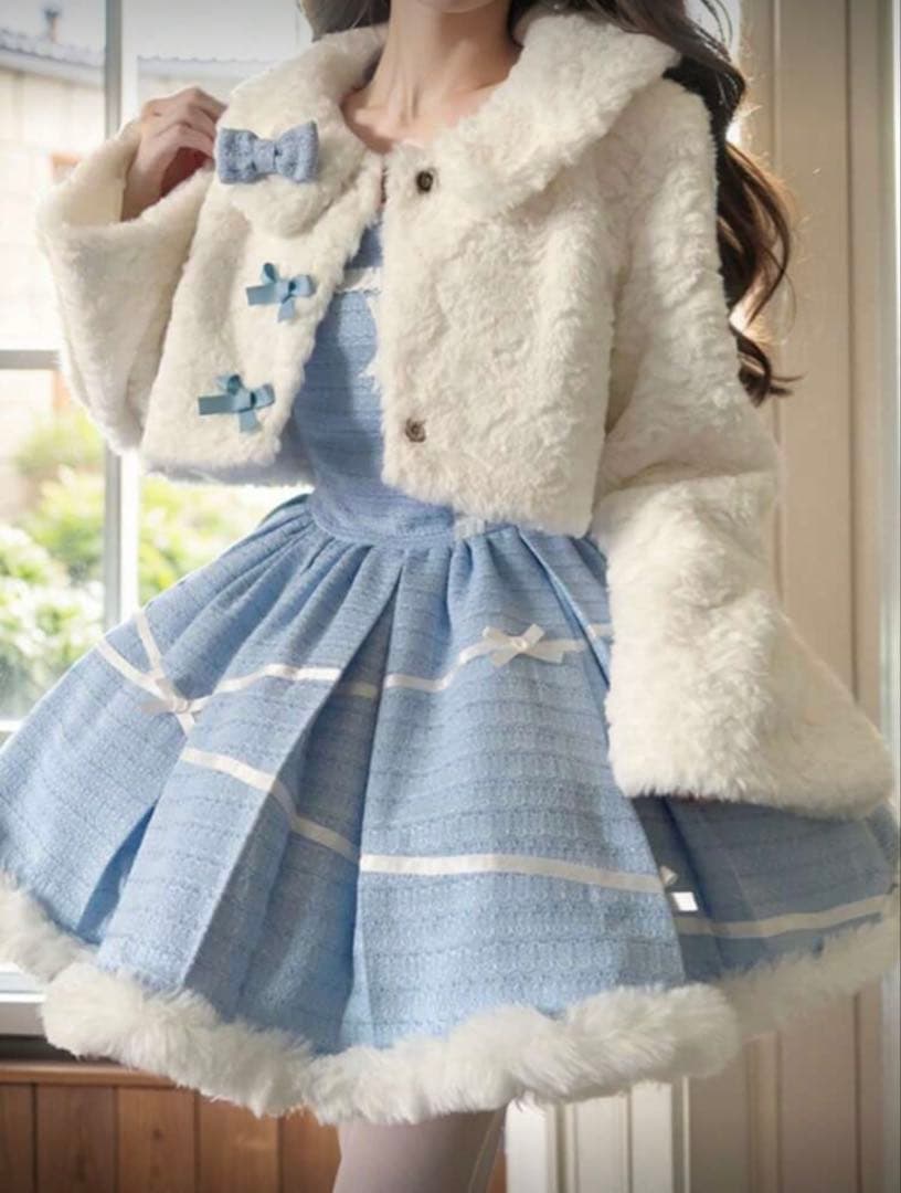 コスプレ 衣装 レディース ロリータ ふわふわ コート ドレス セットアップ