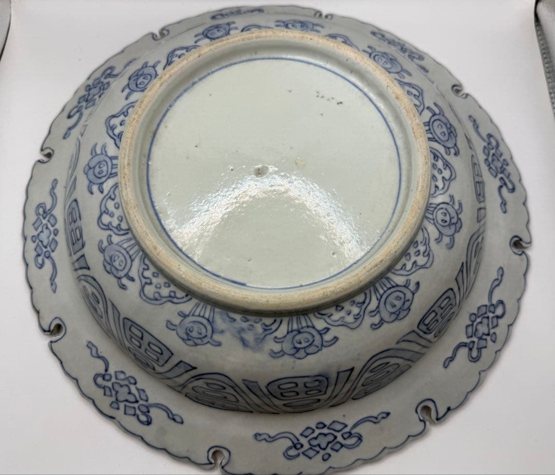 江戸　伊万里　錦絵　花口大鉢　アンティーク　送料込み260120