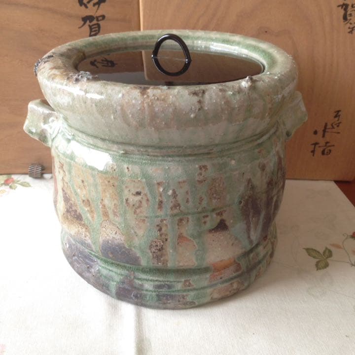 ¥78,000からお値下げ中　伊賀　耳付水差　宗慶書付　清水日呂志造