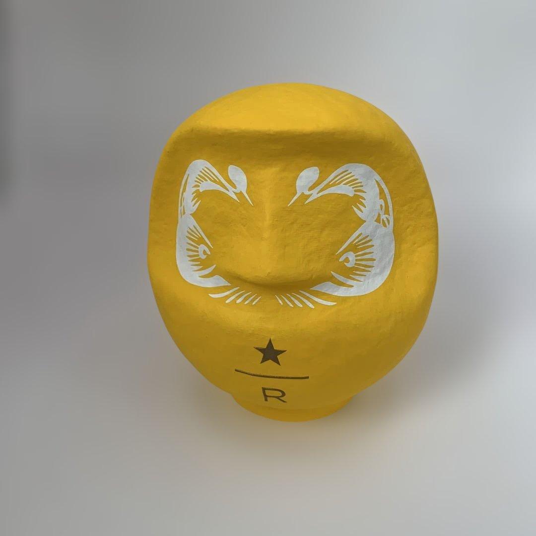 イエローの鶴模様置物 2024年