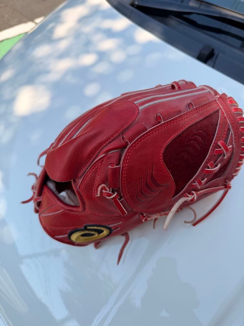 大谷翔平2020年モデル　ASICS GOLD STAGE 硬式グローブ レッド