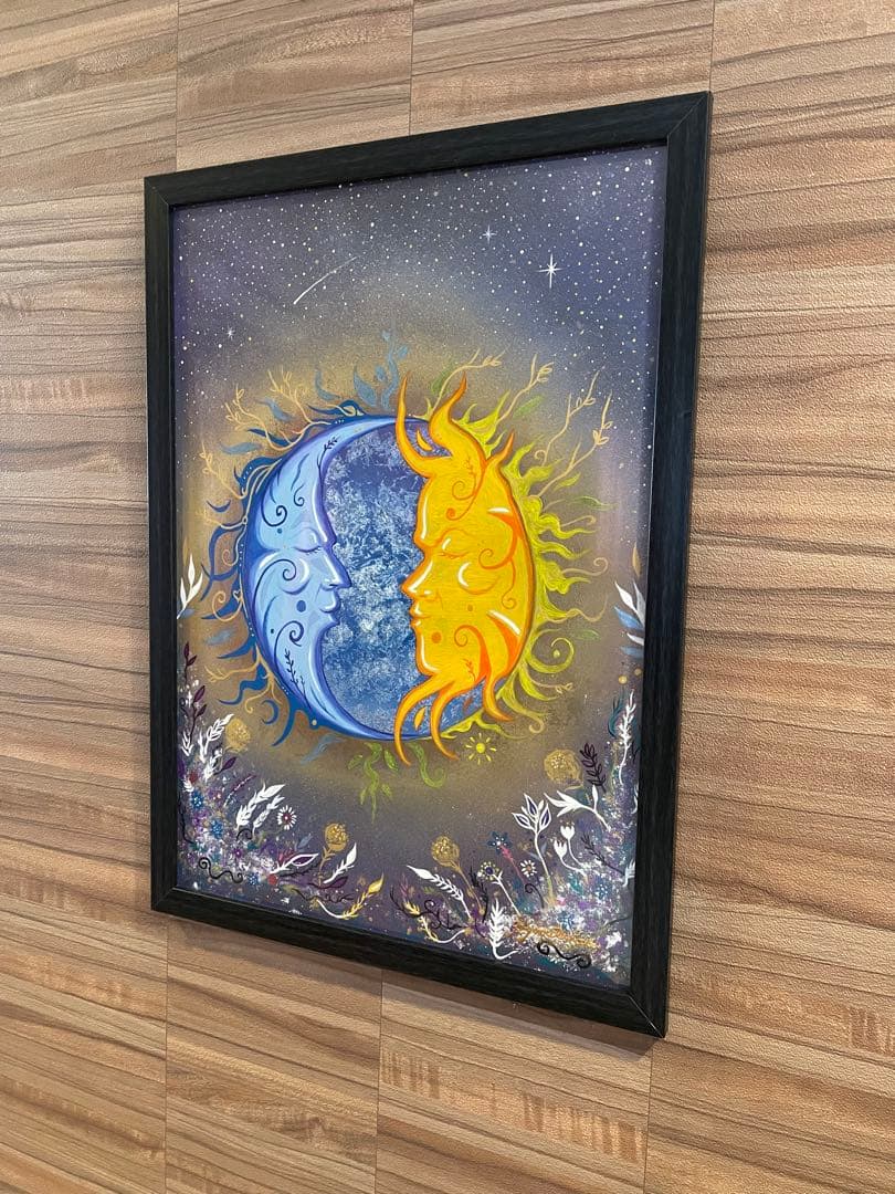 ありりん0703☆ 月と太陽 開運絵画 ヒーリングアート 龍ノツカイ