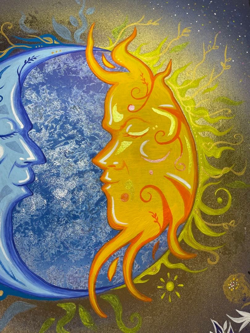 ありりん0703☆ 月と太陽 開運絵画 ヒーリングアート 龍ノツカイ