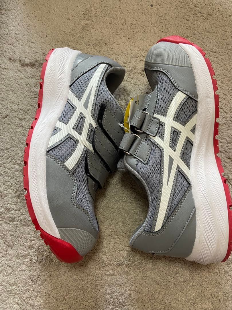 ASICS 安全靴 グレー/レッド JSAA合格品