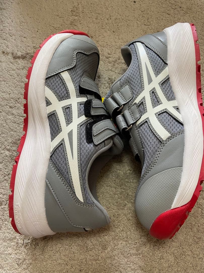 ASICS 安全靴 グレー/レッド JSAA合格品