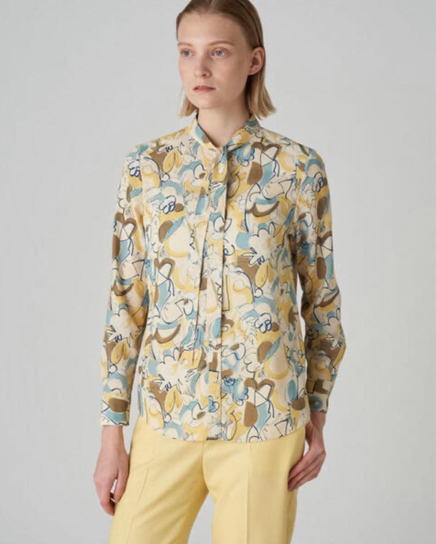 tomorrowland コレクション メロウフラワープリント ボウタイブラウス