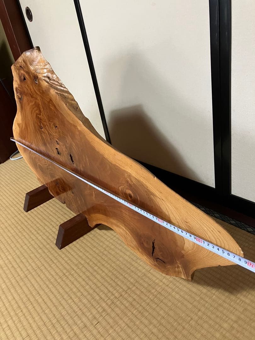 自然形状の木製アンティーク雑貨　骨董品　昭和レトロ（スタンド付き）