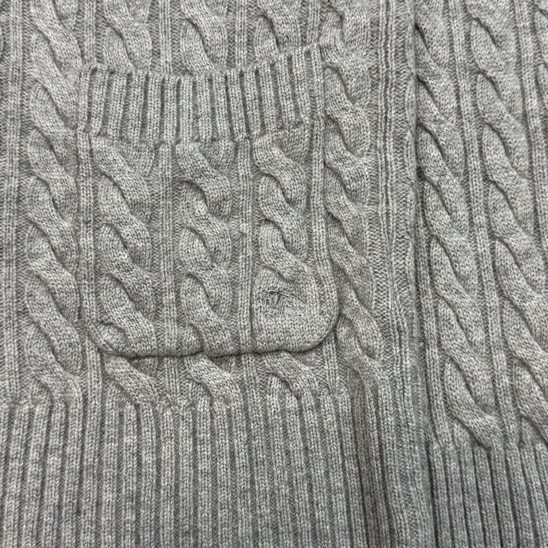 美品♡バーバリーロンドン カシミヤ 2way ケーブルニット カーディガン M