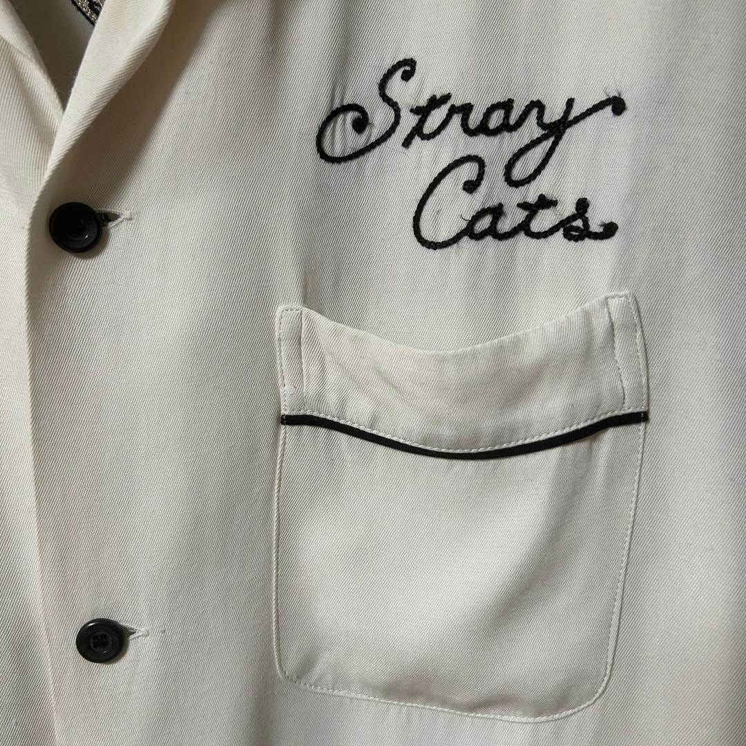 東洋 スタイルアイズ ストレイキャッツ ボウリングシャツ 希少なホワイトボディ