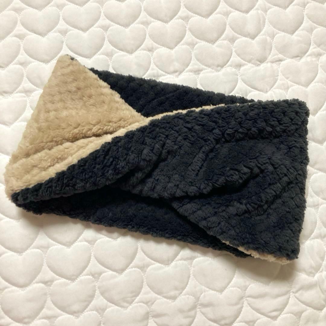 【レア生地】752 ひねりスヌード ネックウォーマー bird★ネイビー★