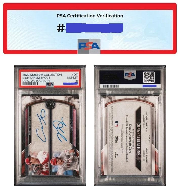 大谷翔平,トラウトDUAL AUTOGRAPHS CARD #OT