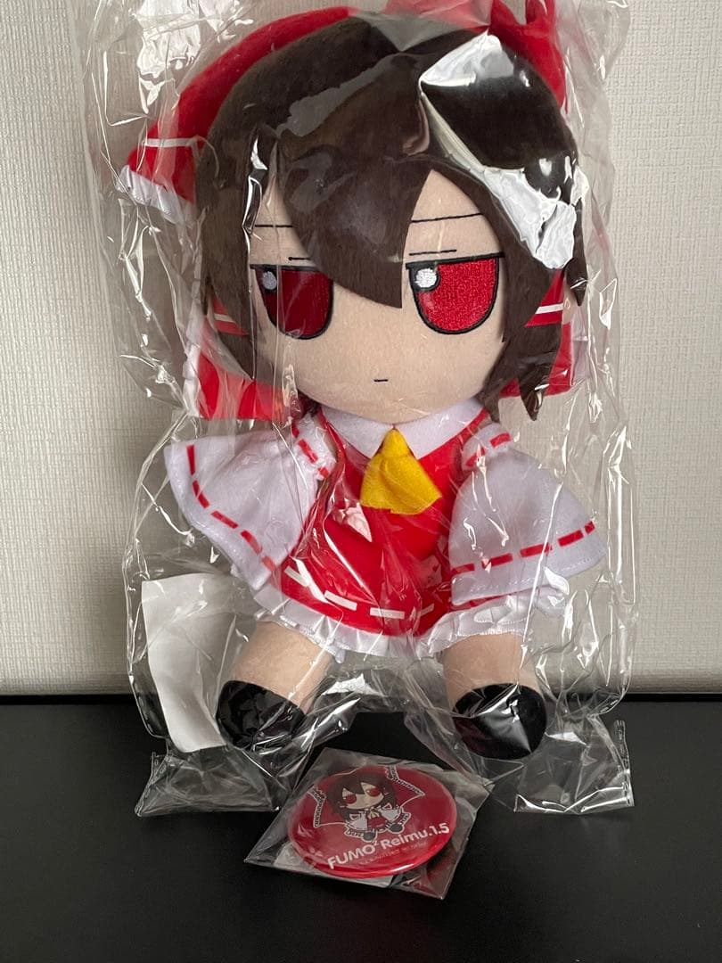 東方 ぬいぐるみ 博麗霊夢 ver.1.5 ふもふもれいむ。特典缶バッジ
