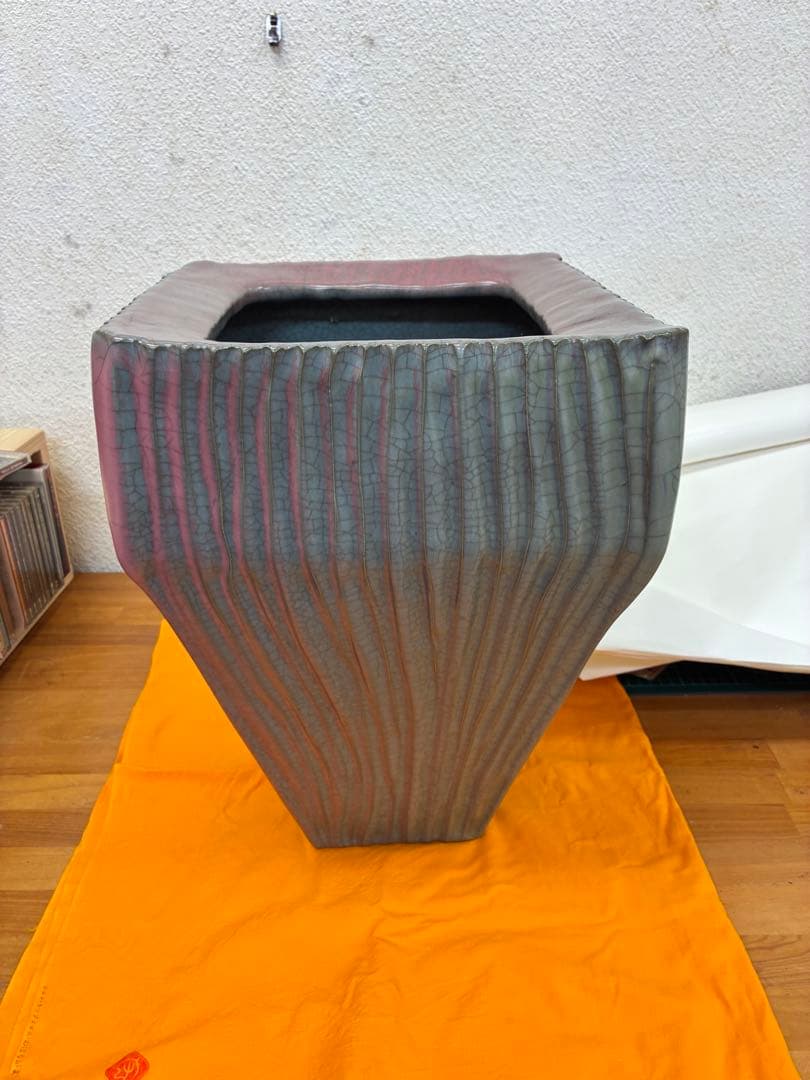 中島宏　青瓷釉彩壺　共箱・共布■本物保証■　最上位作　人間国宝 中島宏