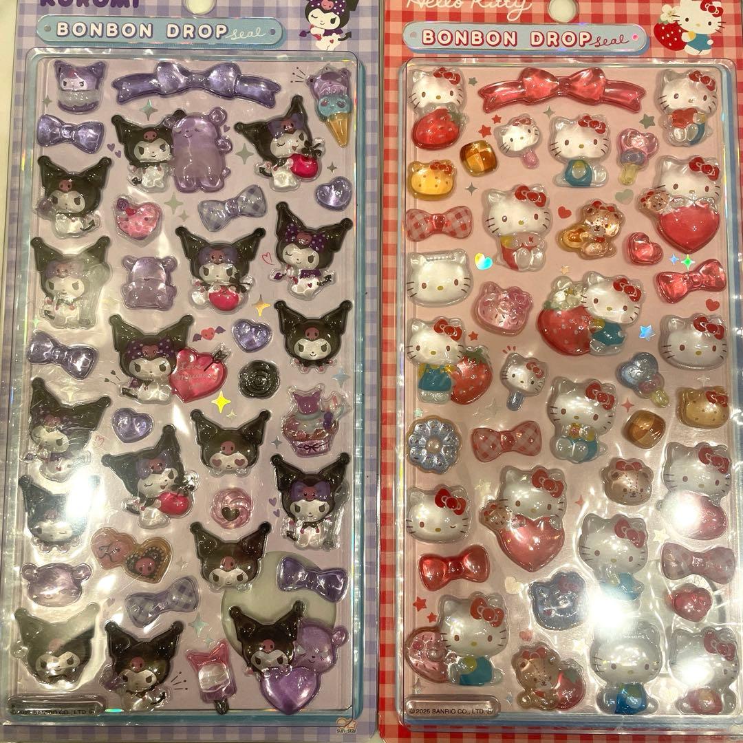 正規品ボンボンドロップシール　サンリオ、ちいかわ/ プクキラシールの7点セット