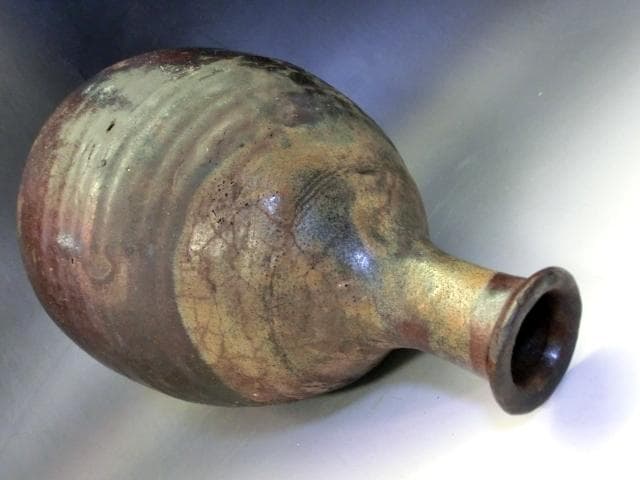 徳利■かなり古い時代物の唐津飴釉古徳利 酒器 花瓶 (江戸期)時代箱付 時代物