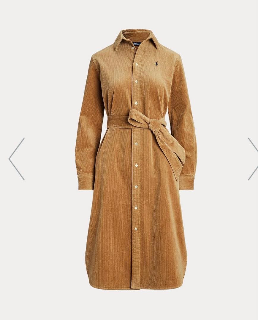 POLO RALPH LAUREN ベルテッド コーデュロイ シャツドレス
