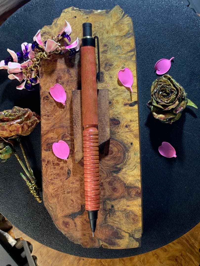 オレンズネロ0.5mmピンクアイボリー縮杢