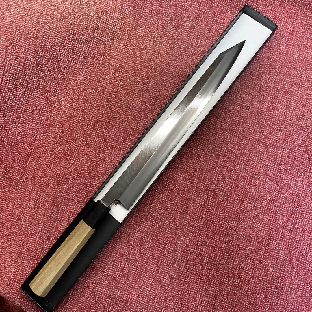 銀三　勘所切付柳刃包丁　300㎜ 尺0寸