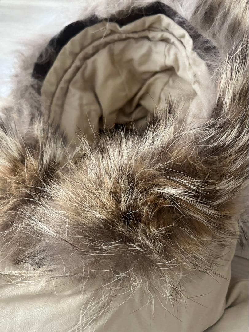 MONCLER ベージュ サイズ 2 L 青タグ コートダウンライナー フード