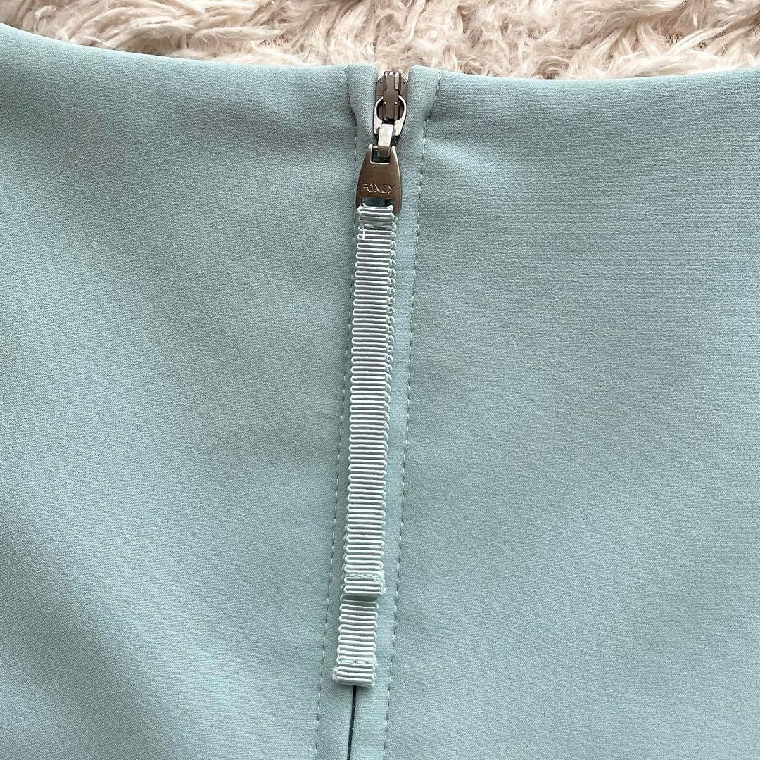 【美品】フォクシー ひざ丈ワンピース ドレス 切り替え フレア Aライン 38