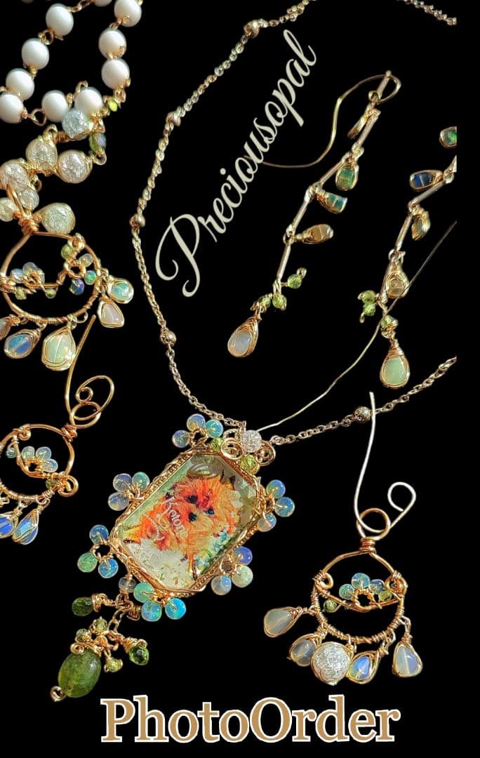 14kgf うちの子【ラピスラズリ 写真 ネームオーダー　ネックレス】