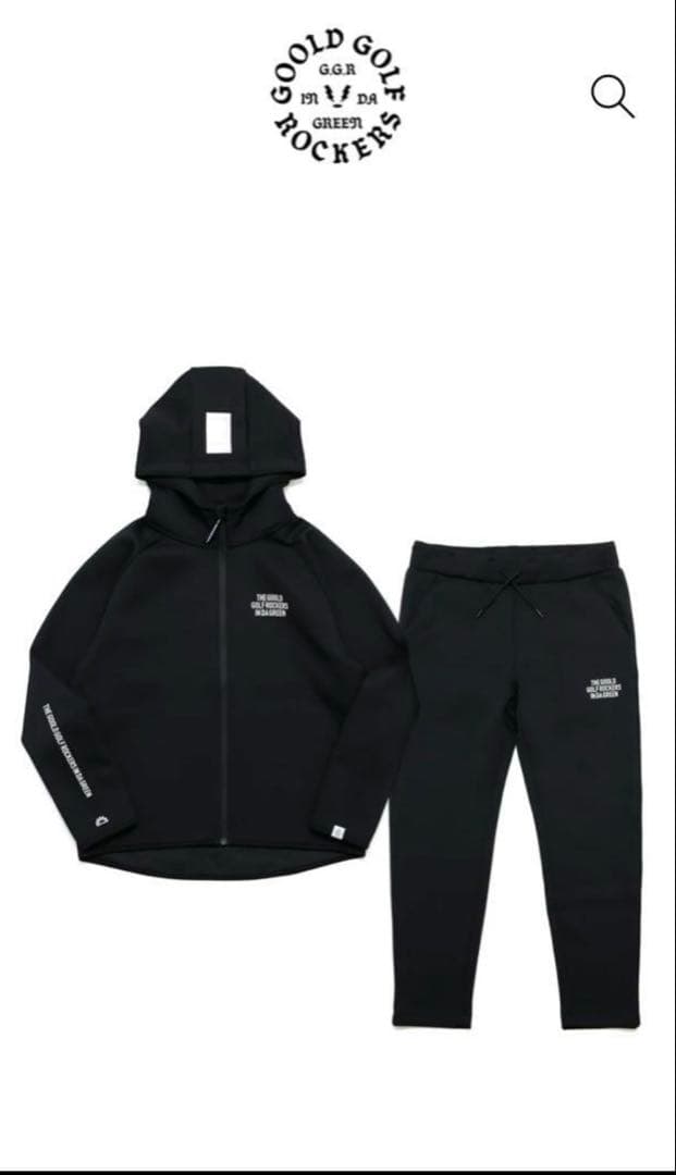 ゴールドゴルフロッカーズ ブラック フード付きジャケットとパンツセット