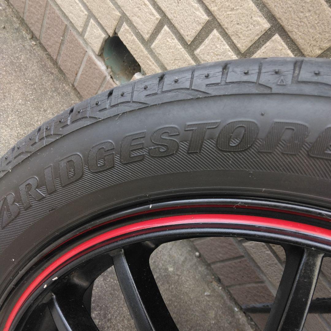 15インチ 5j　45エスホールドブラック スポーク ホイールセット