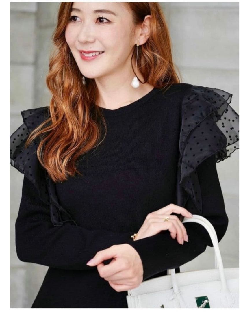 オブリ obli ドットチュールニットワンピース