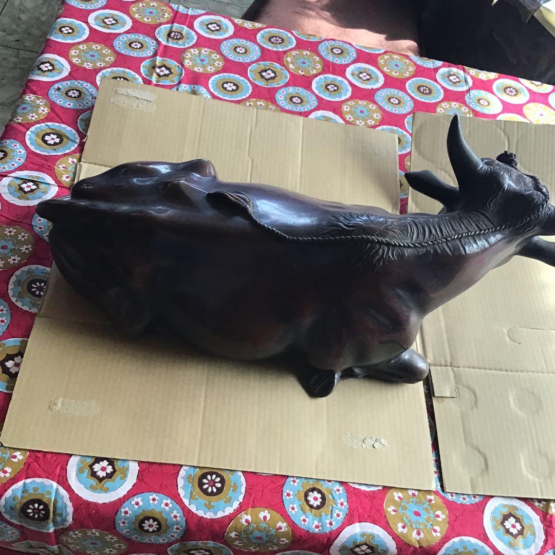 ブロンズ像　牛の像　18ｋｇ　置物　インテリア　真鍮　銅