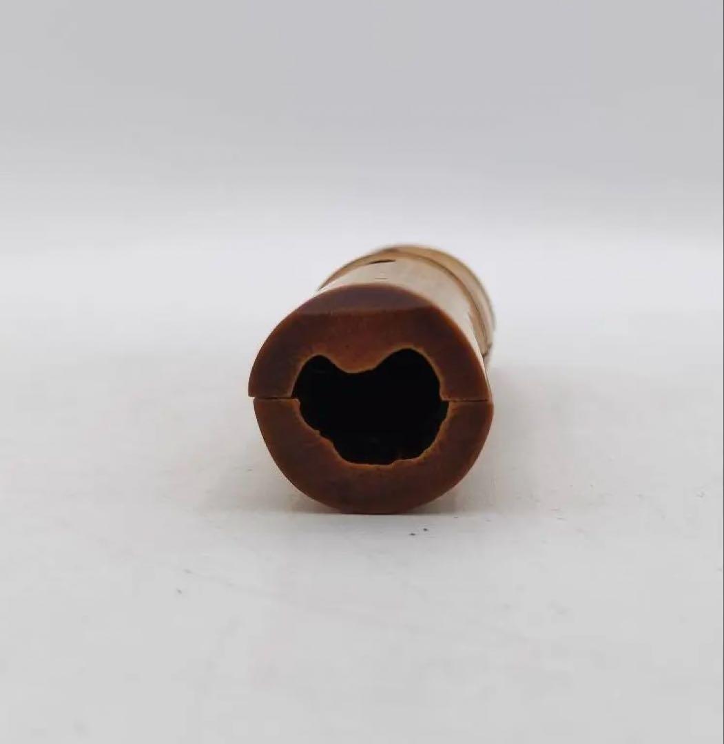 b346 香合 尺八 布袋 竹 吉田華正 木箱 茶道具 古物