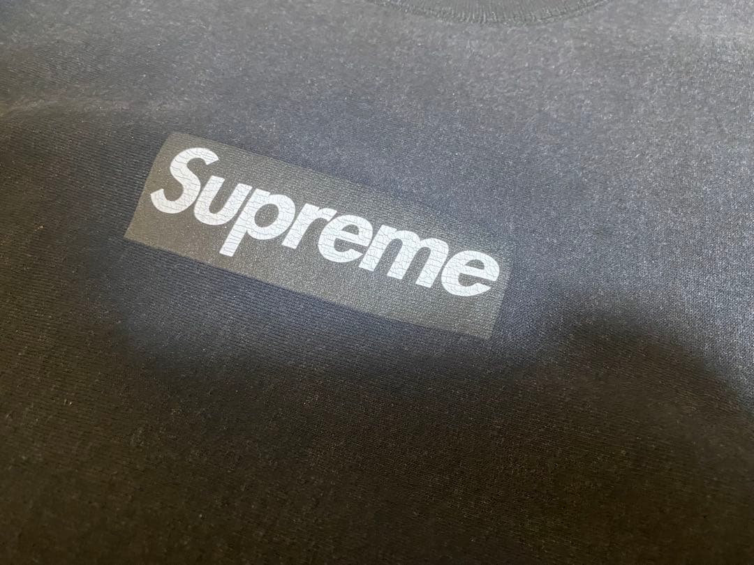 supreme 25ss washed boxlogo crewneck（黒）