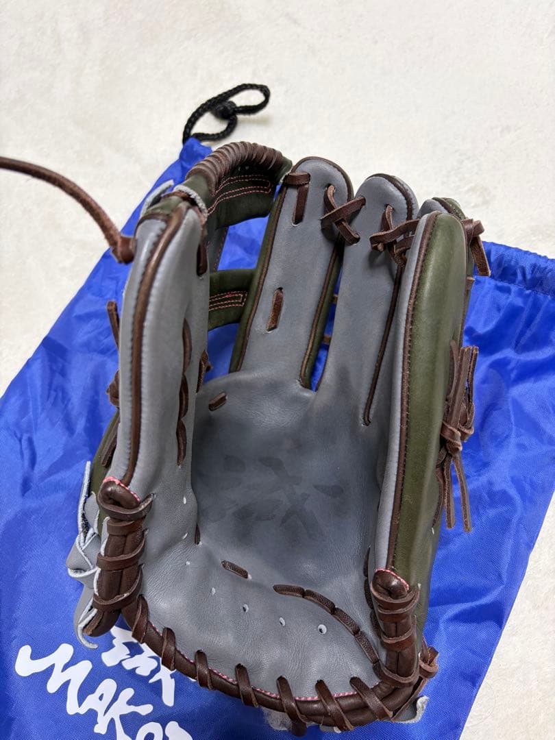 MAKOTO 軟式グローブ ダークグリーン/グレー