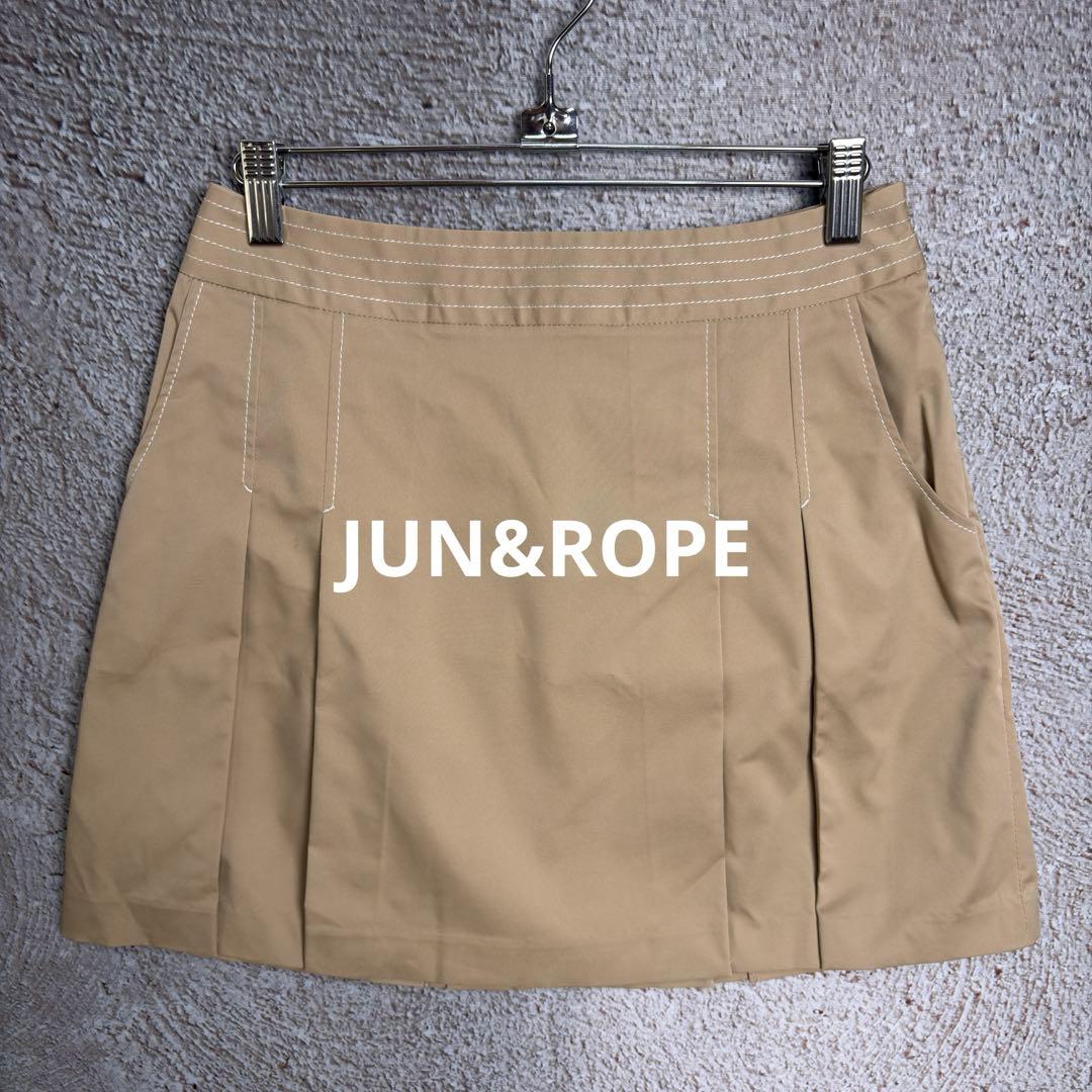 JUN&ROPE プリーツスカート ベージュ 取り外し可ポーチ付き Mサイズ