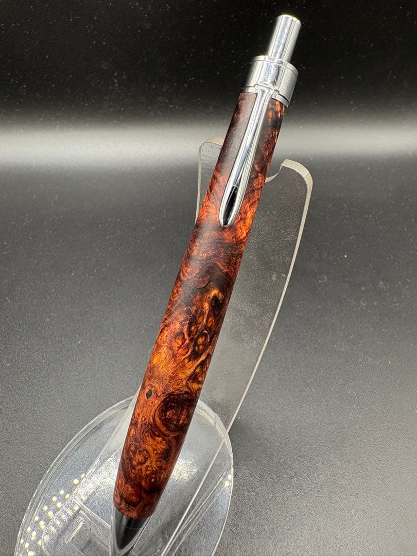 514極上　ホンジュラスローズウッド　瘤杢　木軸シャーペン　ボールペン