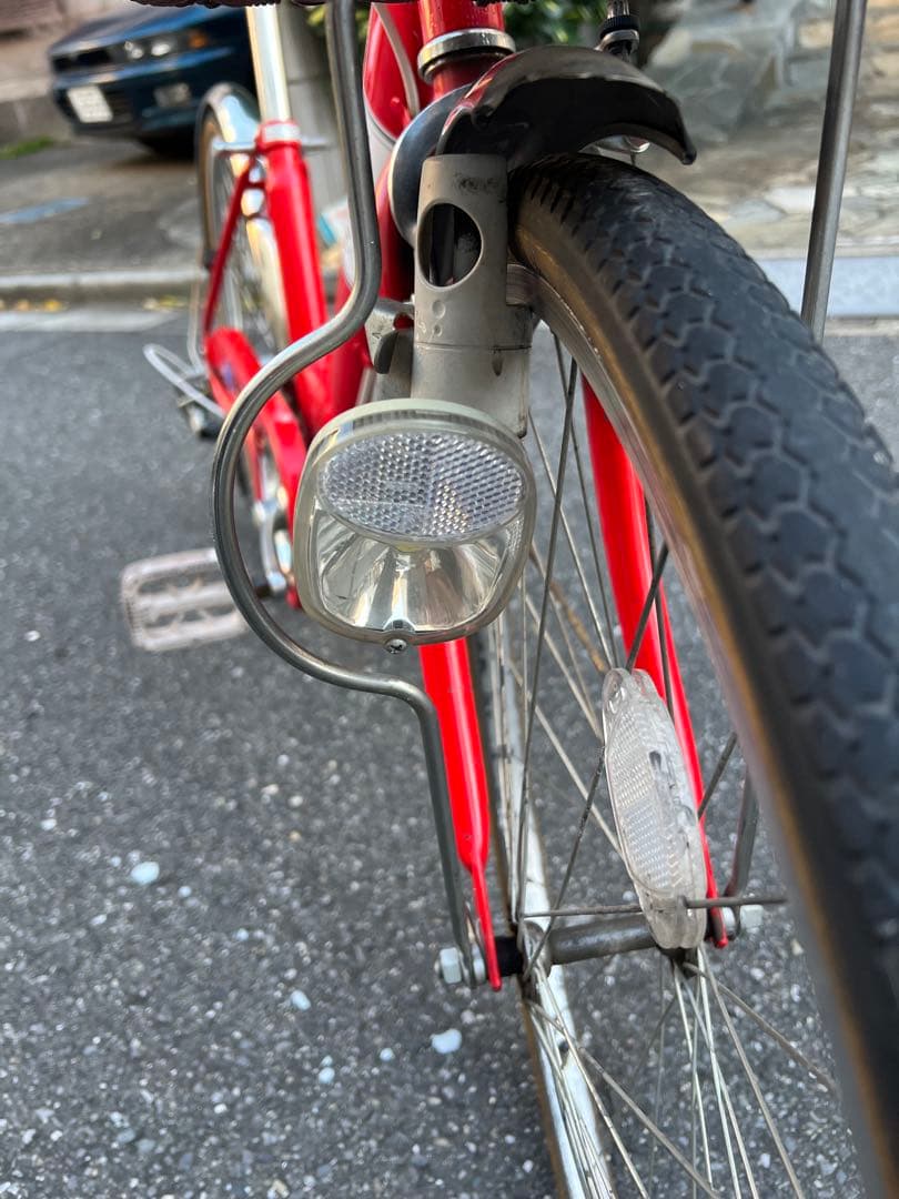 TOPONE 24インチ 自転車 赤 前カゴ付き 6段変速