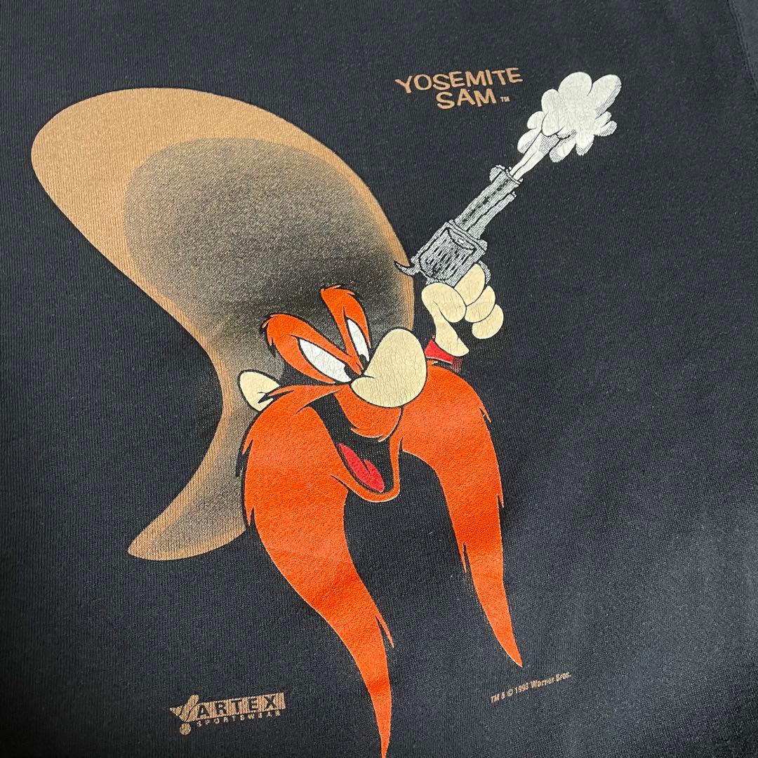 90s USA製 ARTEX ルーニーテューンズ ヨセミテサム 黒 スウェット