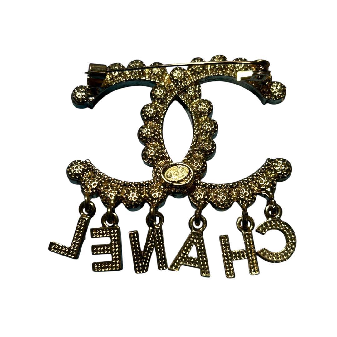 CHANEL シャネル　ブローチ　ゴールド　ココマーク　ラインストーン