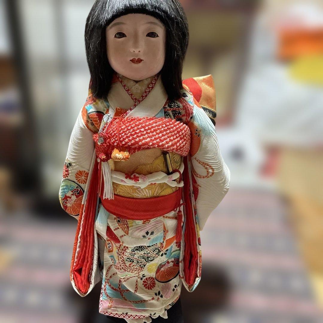 アンティーク・日本人形 市松人形 伝統的和装(着物を脱がせて作者確認済)