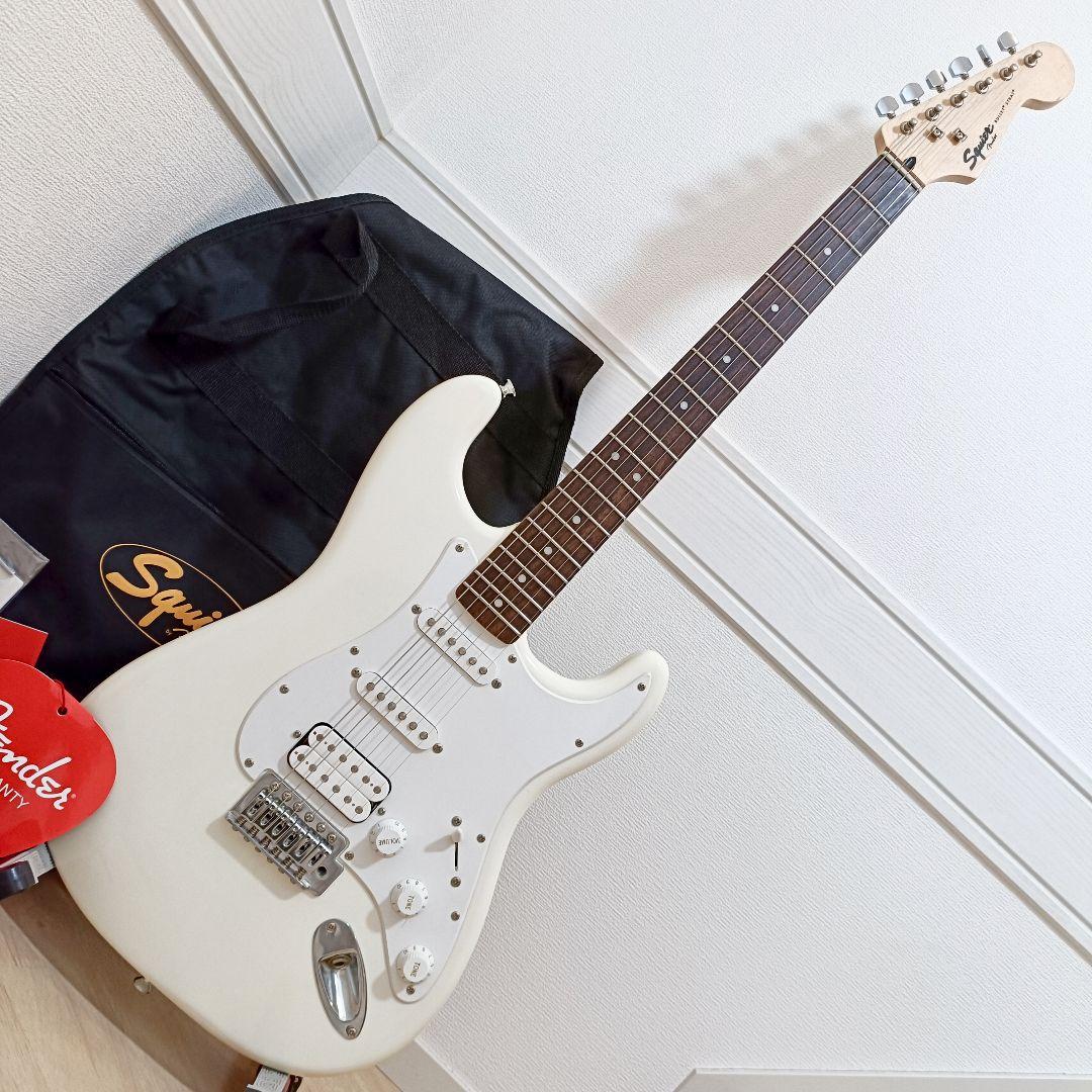【美品】Squier ストラトキャスター HSS エレキギター本体 ホワイト