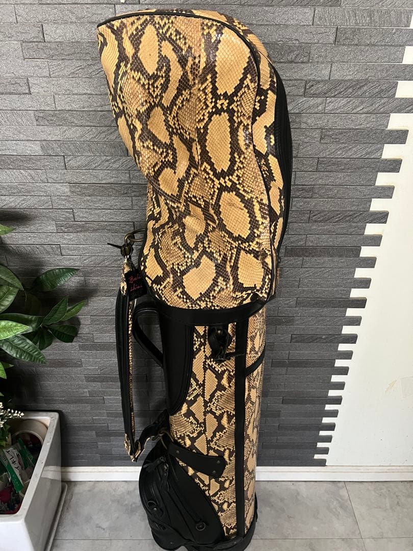 蛇革 本革 キャディバッグ ゴルフバッグ